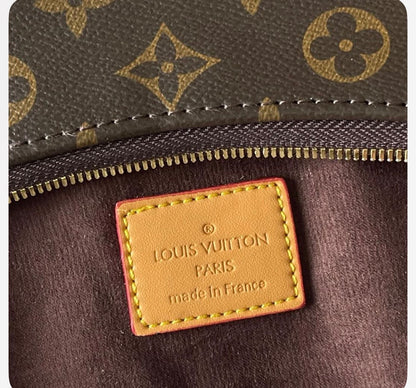 Women’s Designer-Inspired Monogram Shoulder Bag with Chain Accent | Crossbody Handbag
